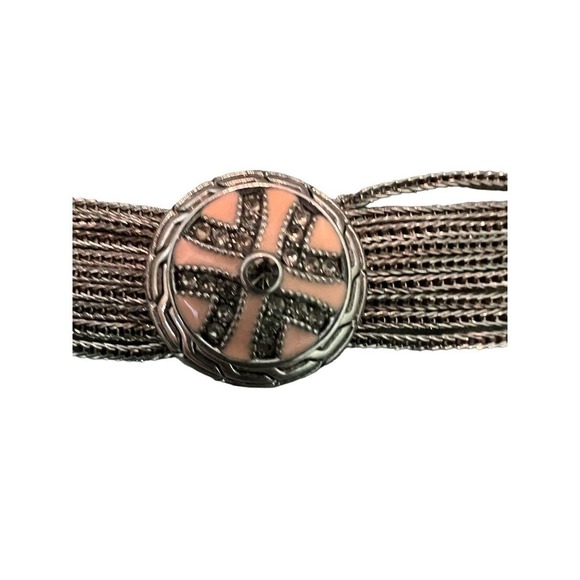 Magnetic Silver Chain Bracelet w/6 Snap on Designed Buttons - Picture 2 of 8